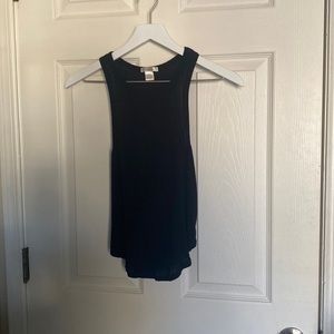 Black Ribbed Bozzolo Tank Top